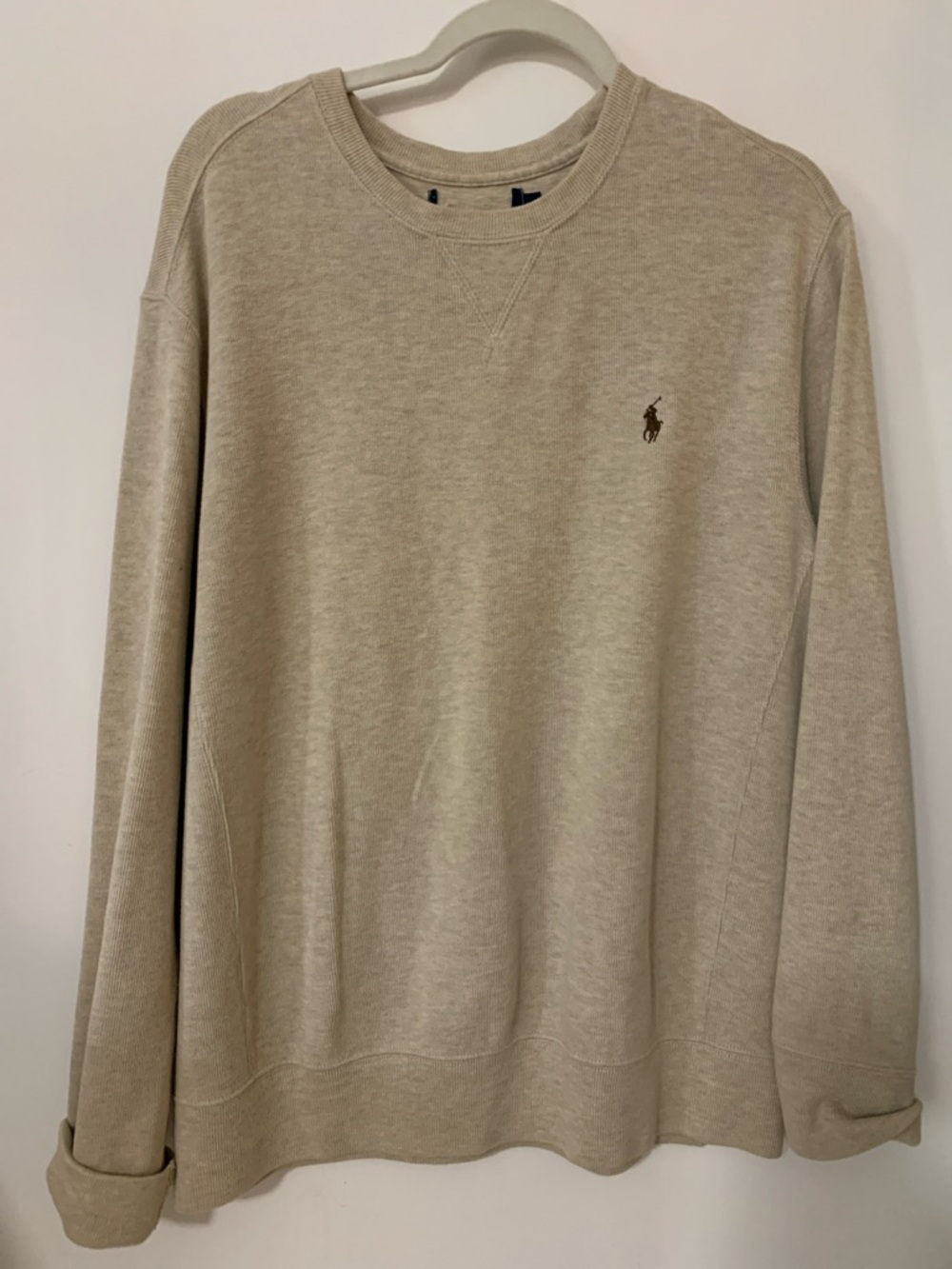 Ralph Lauren Light Beige Crewneck Sweatshirt with Polo Pony